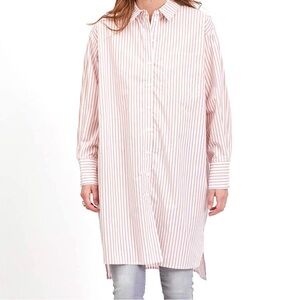 Anthropologie pink striped tunic